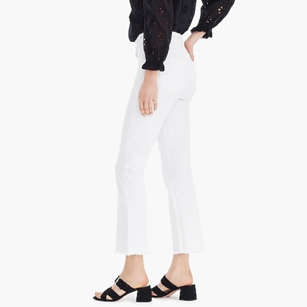 JCrew Billie Demi Boot Crop Jeans in White